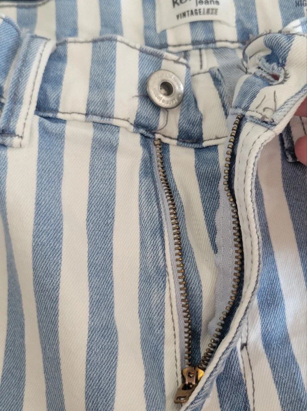 Kensie Blue & White Striped Distressed The 